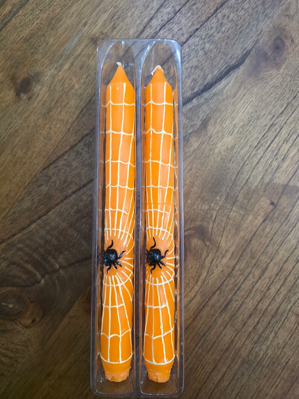 VTG 2005 Target 2-Pack Spider Spiderweb Candles Halloween Taper Candles 9 5/8"H